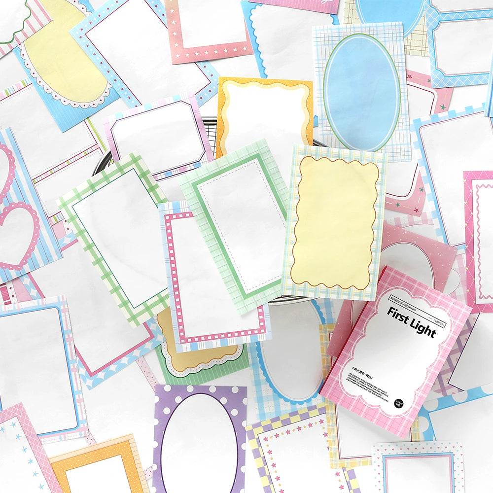 100sheets Ins Simple Color Lines Message Memo Notebook DIY Handmade Scrapbooking Material School Office Supplies