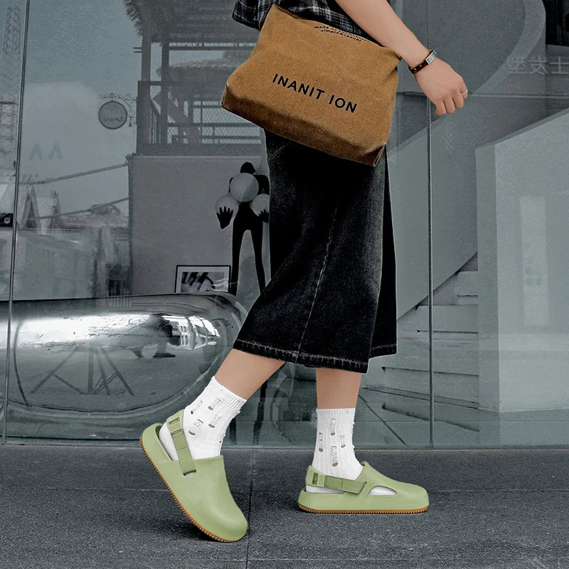 Summer Men Slippers Platform Outdoor Beach Sandals Clogs Quick Dry Non-Slip Indoor Slides Bathroom Shoe Couple Casual Loafers 45