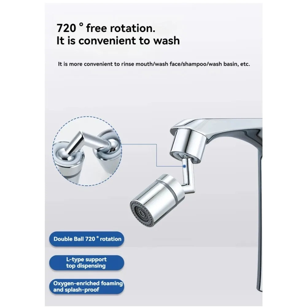 ABS Universal 720 Degree Rotating Faucet Extender Adapter Splash Proof Kitchen Bathroom Single Mode  Nozzle for Water Saving