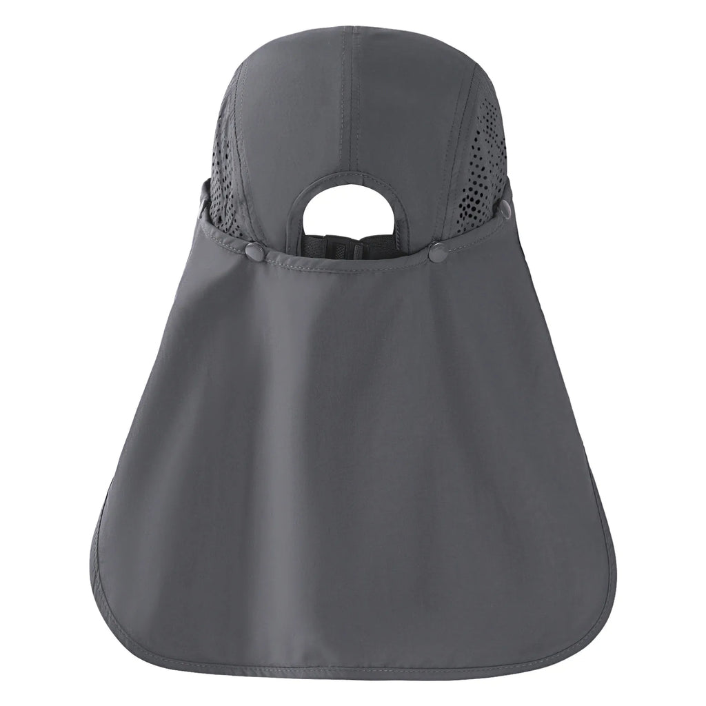 BASSDASH UPF 50+ Foldable Fishing Hat Baseball Cap with Removable Neck Flap Portable for Men Women Golf Hiking
