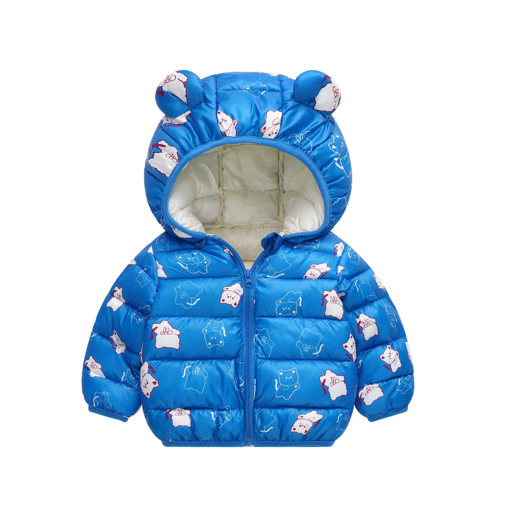 New Autumn Winter Coats Children Cartoon Cotton Down Jacket Kids Cute Casual Fashion Outerwear Boys Girls Print Clothing