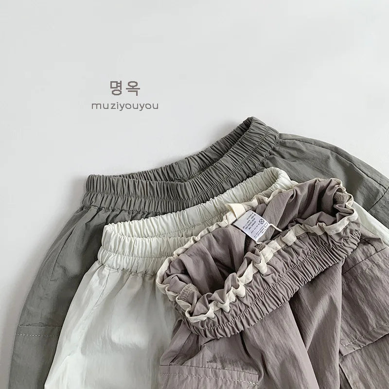 2025 Summer New Children Thin Mosquito Proof Pants Solid Girls Breathable Casual Pants Cotton Kids Boys Loose Cargo Pants