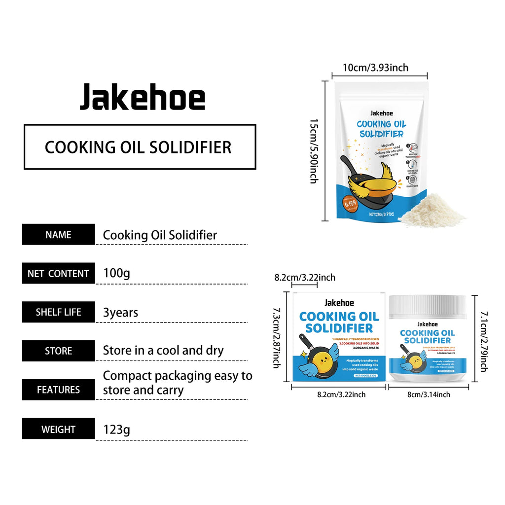 Cooking Oil Solidifier Powder Hot Grease Hardener For Used Fryer Oil Waste Vegetable Lard Eco Friendly Kitchen Cleaning Tool