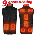 28/9 Areas Heated Vest Men Jacket Heated Winter Womens Electric Usb Heater Camping Jacket Man Thermal Vest Body Warmer Coat 6XL