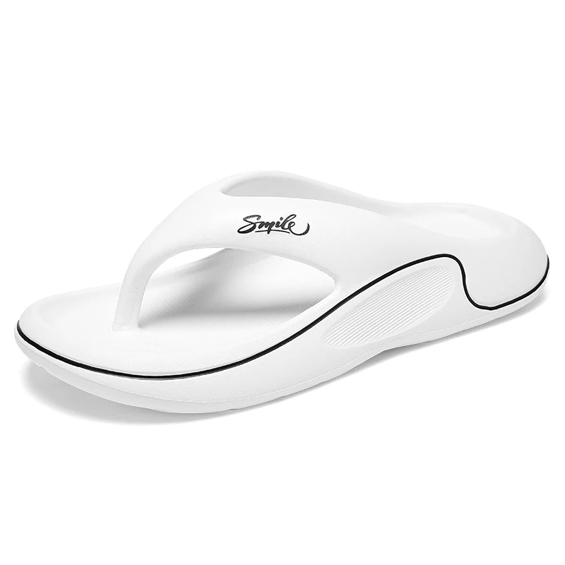 Men's flat slippers summer thick soft sole eva slippers outdoor beach sandals women's 45 non-slip comfortable bathroom slippers