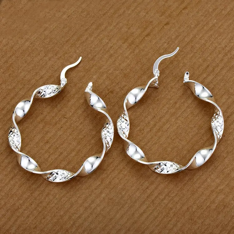 Original 925 Sterling Silver Earrings Hearts For Women Exquisite Student Girlfriend Jewelry Accessories Wedding Fashion Gift