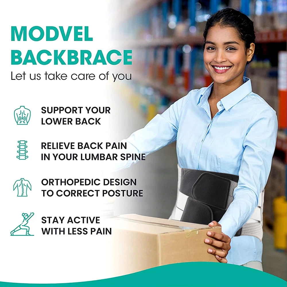 Adjustable Waist Support with Ergonomic Lumbar Pad for Spinal Alignment Sciatica Scoliosis and Herniated Discs - for Men & Women