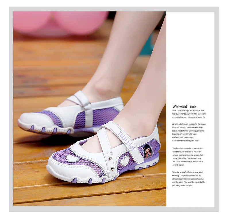 2024 New Summer High Quality Non-slip Children Shoes Girls Fashion Sandals Cartoon Princess Sandals Kids Flat