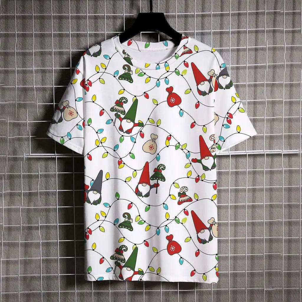 Kids Clothes Cartoon Christmas Santa Claus T Shirt Casual Short Sleeve T Shirts for Boys Girls 2-10y Christmas Gift for Children