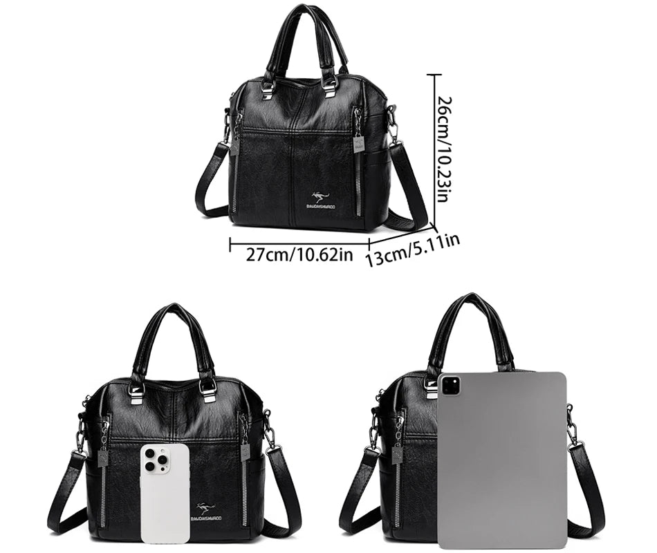 Hot Sale High Quality Leather Backpack Women Shoulder Bags Multifunction Travel Backpack School Bags for Girls Bagpack Mochila
