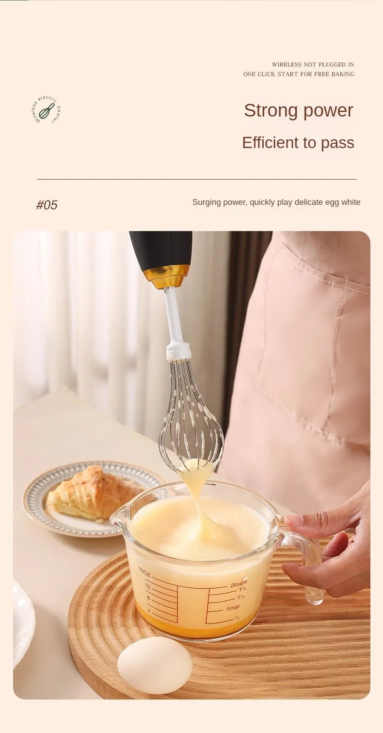 Electric mixer, milk frother, handheld egg beater, portable beverage coffee machine, cake cream machine, kitchen batter mixer