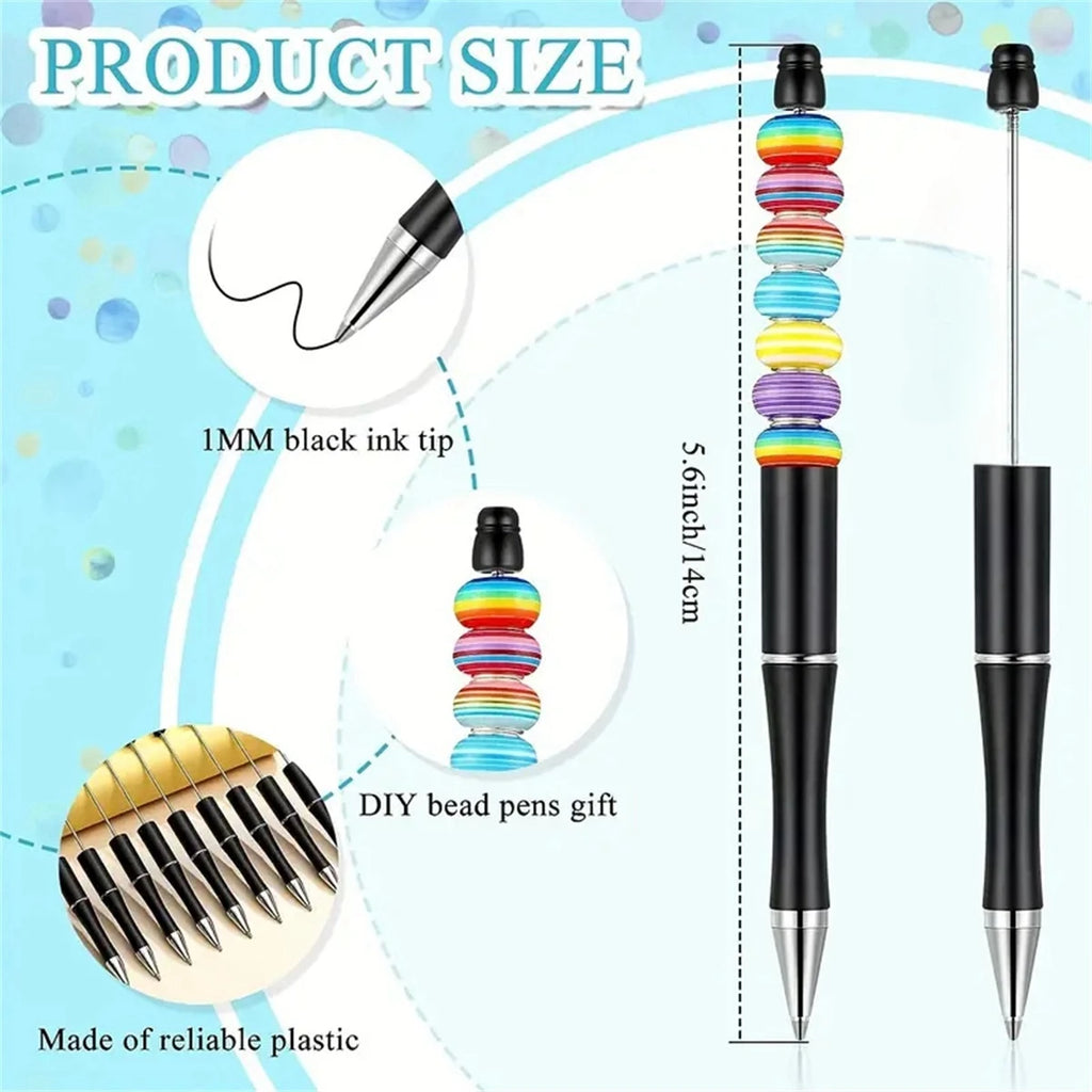 10PCS/20PCS Designated Theme Color DIY Bead Ballpoint Pen Set, Suitable For DIY Office &School Supplies
