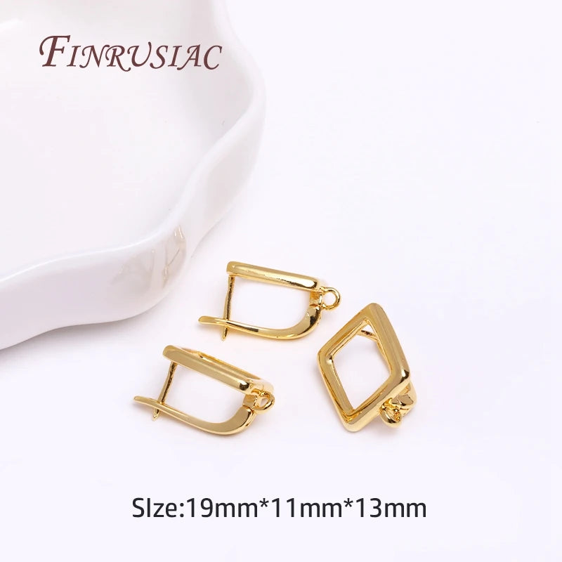 DIY Earring Accessories 18K Gold Plated Earwires Fastener Earring Hooks Clasps For Women Tassel / Pearl Drop Earrings Findings