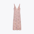 Sexy Beading Sequined Sling Long Dress Women Loose Solid V-neck Sleeveless Ruffled Shiny Dresses 2025 Summer Lady Evening Robes