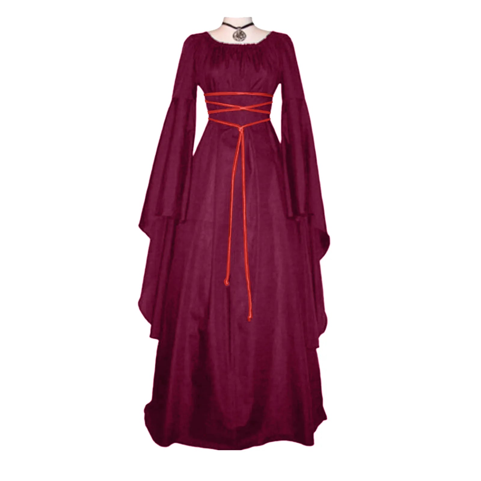Dresses For Women 2024 Elegant Plus Size Medieval Retro Gothic Gown Dress Long Sleeve Lace Up Cosplay Evening Party Dress