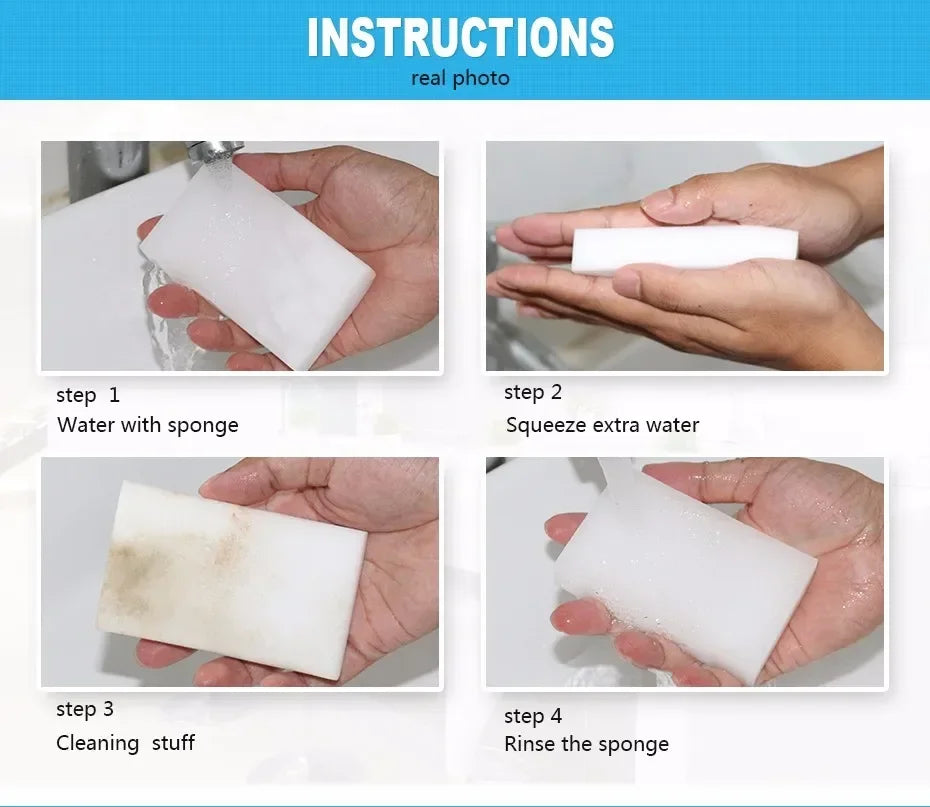 50 pieces of white melamine sponge eraser, kitchen, office, bathroom cleaning/dishwashing accessories 100 * 70 * 30mm