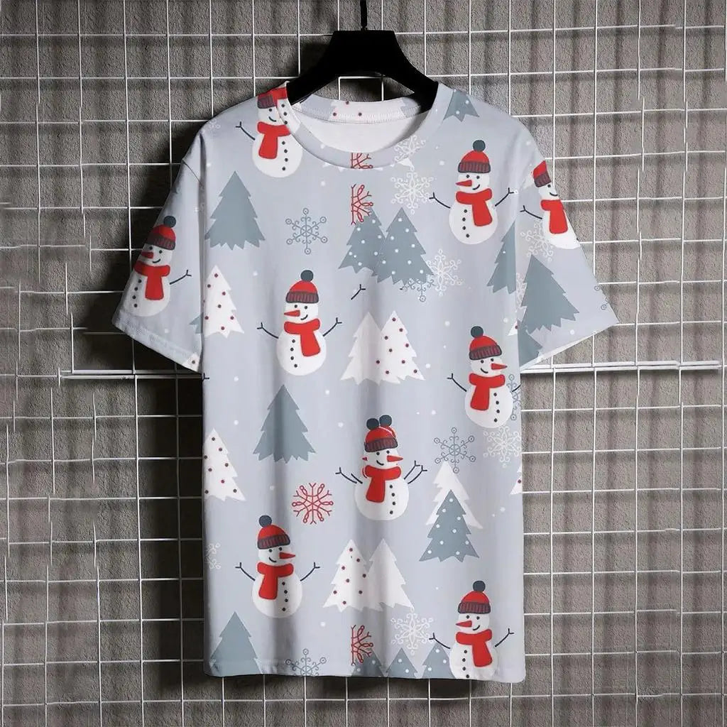 Kids Clothes Cartoon Christmas Santa Claus T Shirt Casual Short Sleeve T Shirts for Boys Girls 2-10y Christmas Gift for Children