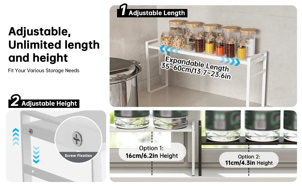 Extremely Narrow Kitchen Spice Rack, Seasoning Storage Organizer, Double-Layer Oil, Salt, Sauce, Vinegar Storage for Windowsill, Window Edge, Countertop