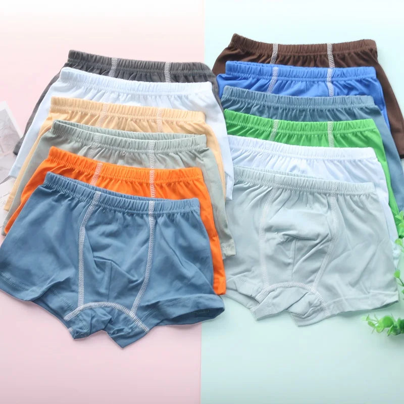 6pc Boys Boxer Solid Underwear Baby Panties Briefs Kids Panties for Children 2-10Years