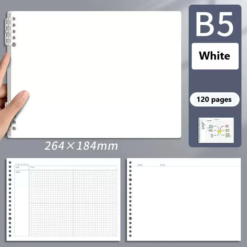 120 Pages B5 Mind Map Notepad Grid Planner Loose Leaf Office Diary Notebook Sketchbook Notebooks Writing Pads School Supplies
