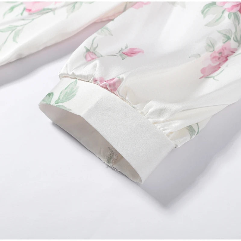 Women Dress Floral Print Satin Choker Neck Puff Sleeve Peplum Waist Maxi Dresses Elegant Vintage Beach Party Bodycon For Ladies