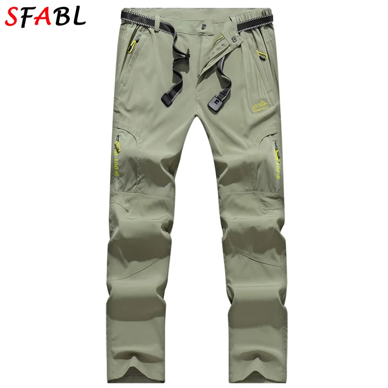 Summer Outdoor Sports Pants Men Women Hiking Camping Trousers Quick Dry Stretch Tactical Pants Lightweight Trekking Pants XL-5XL