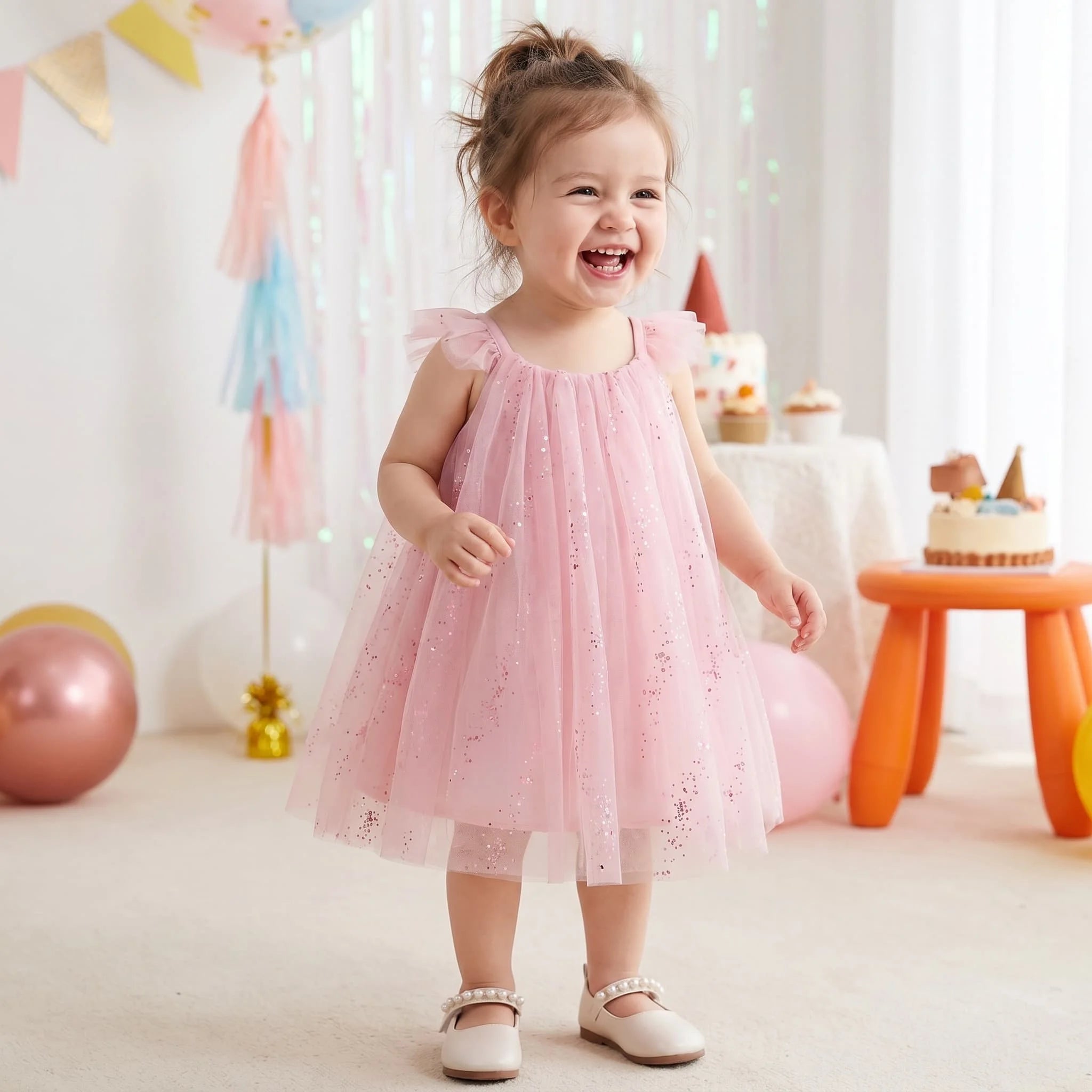 Sweet Baby Girl Birthday Party Evening Dress Children Summer Sleeveless Fairy Princess Gauze Dresses Fashion Toddler Kid Costume