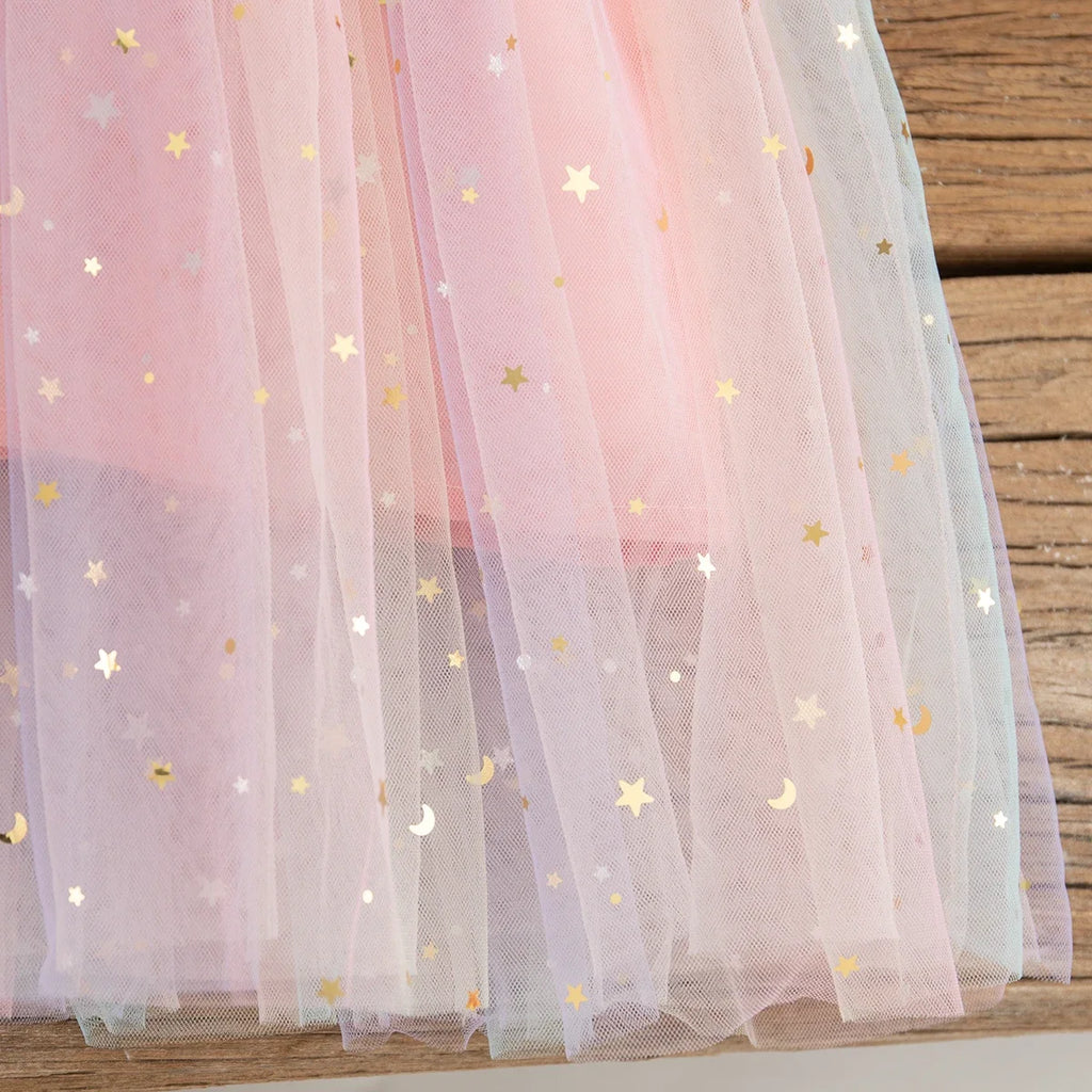 Baby Dresses Summer Colorful Sequins Mesh Baby Girl Dress Sweet Sling Girls Wedding Flower Girl Kid's Dress Baby Girl Clothes