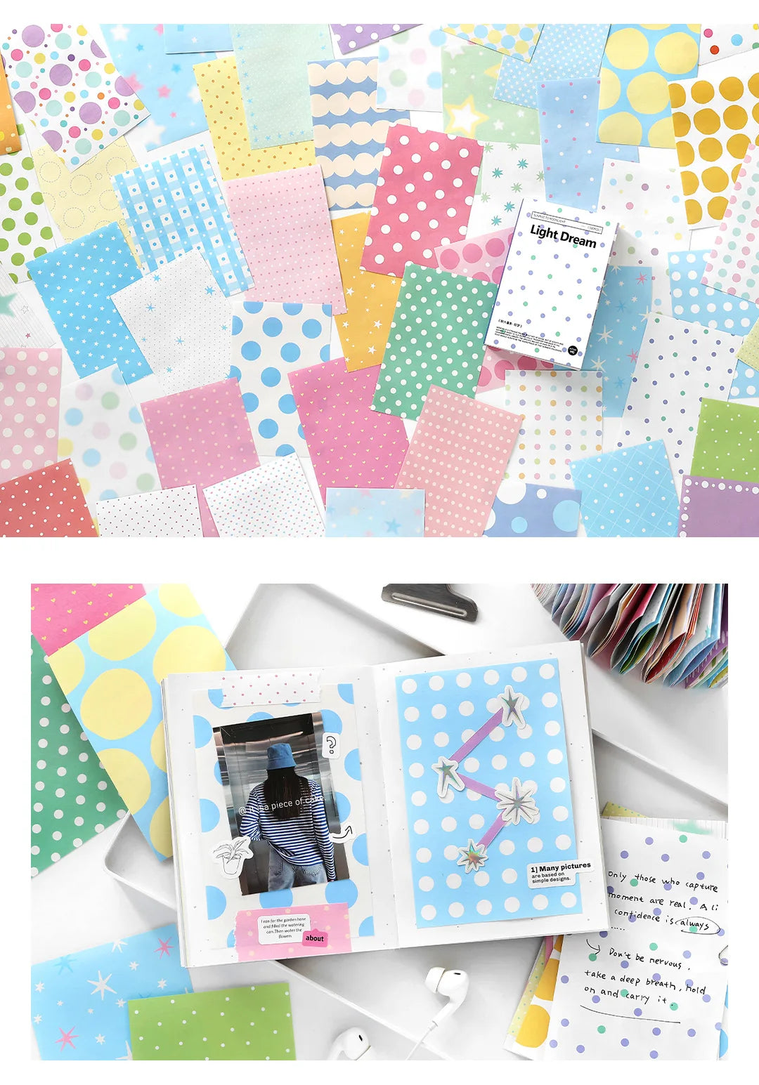 100sheets Ins Simple Color Lines Message Memo Notebook DIY Handmade Scrapbooking Material School Office Supplies