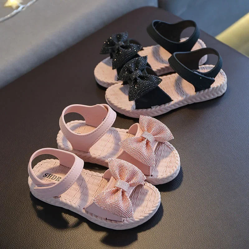 Girls Sandals Summer New Arrival Korean Style Big Kids Casual Flat Soft Sole Princess Shoes Versatile Little Girls Beach Sandals