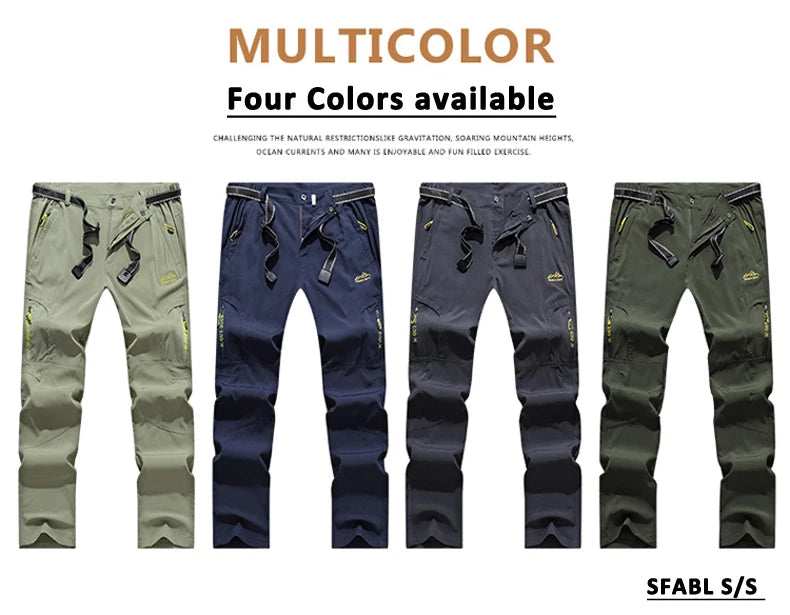 Summer Outdoor Sports Pants Men Women Hiking Camping Trousers Quick Dry Stretch Tactical Pants Lightweight Trekking Pants XL-5XL