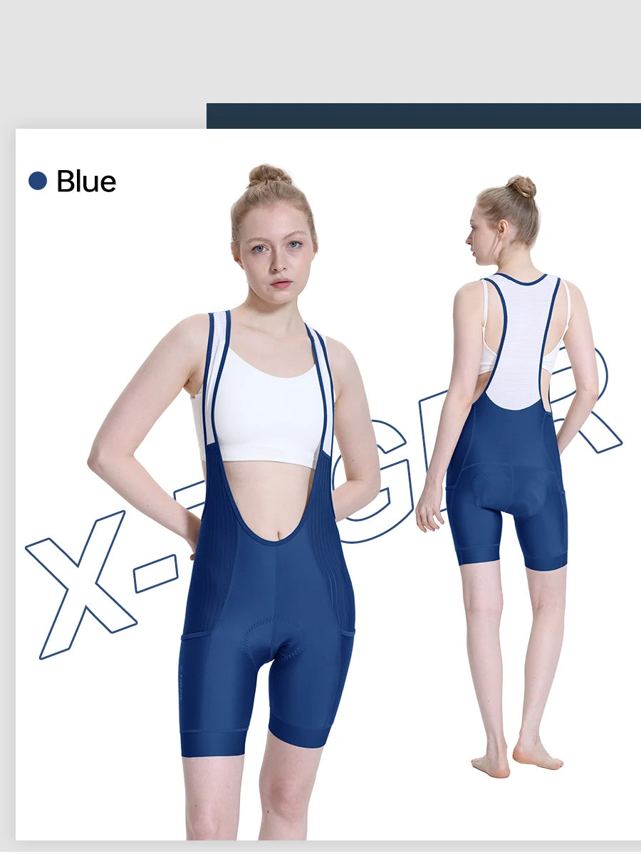 X-TIGER Bib Shorts Cycling Women 5D Thick Padding Mountain Road Bike Bib Shorts Summer UV Protection Professional Cycling Shorts