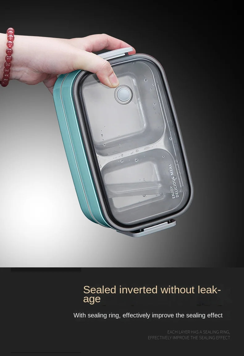 304 stainless steel lunch box for Adults Kids School Office 1/2 Layers Microwavable portable Grids bento Food Storage Containers