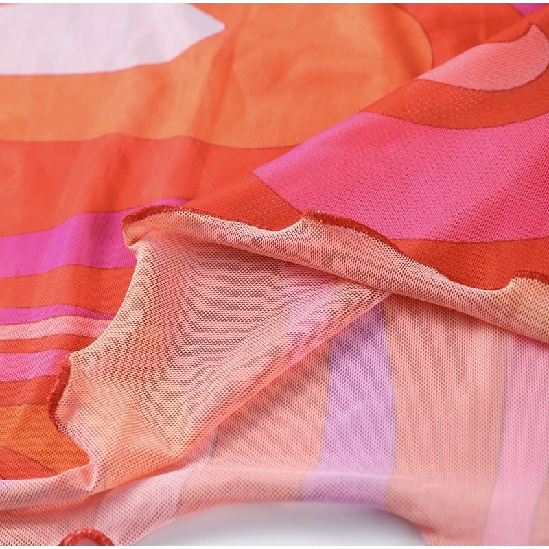 2025 New Fashion Print Beach Long Dress Summer Women Spaghetti Strap Dress Long Sleeve O-Neck Dresses Summer New Lady Robes