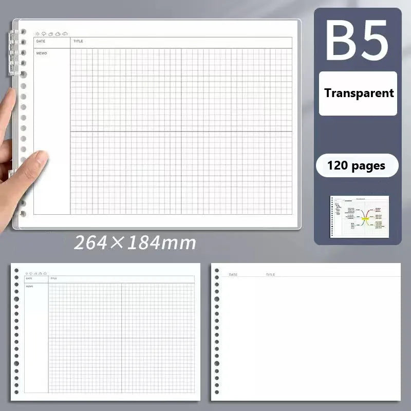 120 Pages B5 Mind Map Notepad Grid Planner Loose Leaf Office Diary Notebook Sketchbook Notebooks Writing Pads School Supplies