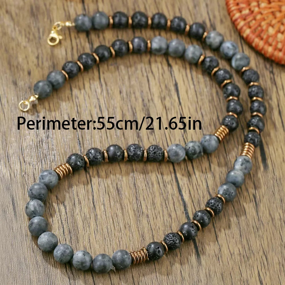 1PC Fashion Vintage Ethnic Wooden Beaded Necklace for Men Hippie Necklace Man Tribal Jewelry