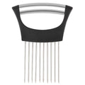 1pc Stainless Steel Onion Slicer Holder Tomato Slicer Holder Multipurpose Meat Tenderizers Kitchen Gadgets Assistant Slicer Tool