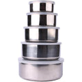 5Pcs Mixing Bowls with Lids Stainless Steel Reusable Snack Container Food Bowl Set Stackable Cooking Bowls For Kitchen School