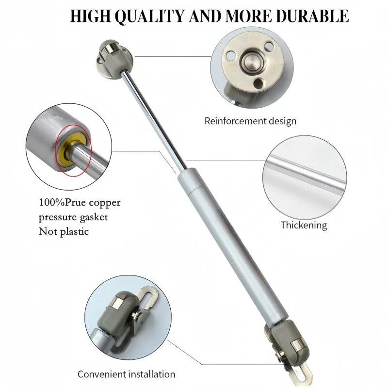 2PCS Copper Force Gas Spring Cabinet Hinge 3-20kg Gas Struts Door Lift Support Rod Hydraulic Kitchen Cupboard Door Shocks Buffer