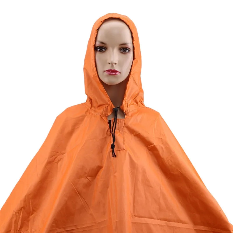 3 in 1 Waterproof Adult Long Raincoat Women Men Rain Coat Jacket Hooded Poncho for Outdoor Hiking Travel Fishing Rainwear Suit