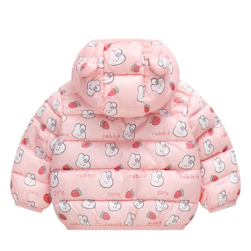 New Autumn Winter Coats Children Cartoon Cotton Down Jacket Kids Cute Casual Fashion Outerwear Boys Girls Print Clothing