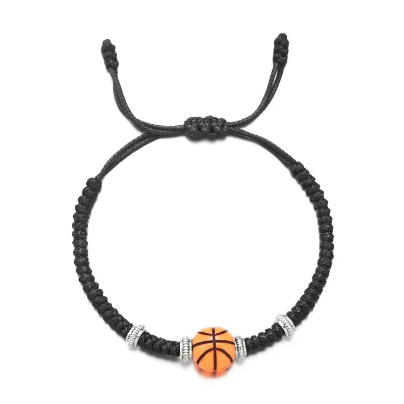 Leisure Ball Games Beads Rope Bracelet Unisex Handmade Braided Adjustable Knot 6 Styles Sports Braslet Outdoor Couple Hand Joias