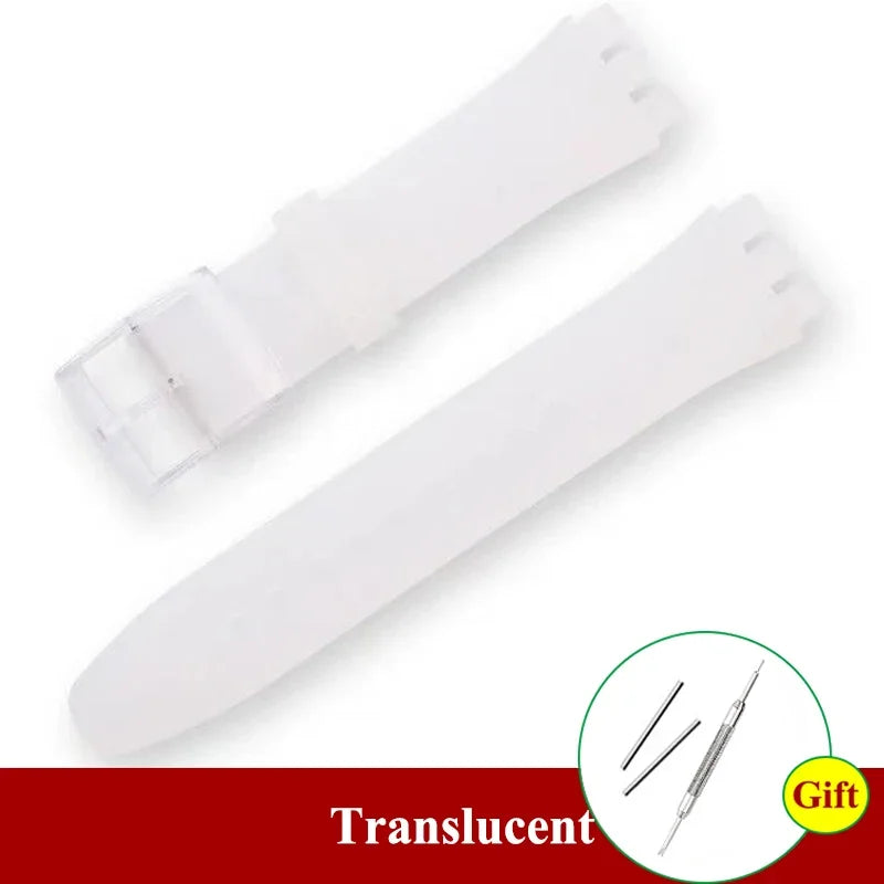 for Swatch Men Women Rubber Watch Band Soft Silicone Straps 16mm 17mm 19mm 20mm Sport Replacement Bracelet Wristbelt Accessories