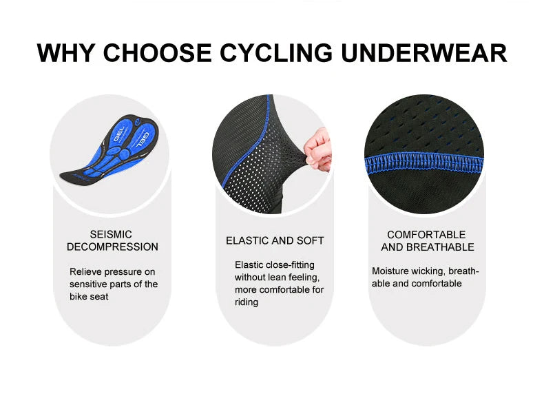 X-TIGER Cycling Underwear 5D Breathable Padded Gel Bike Shorts Men MTB Anti Slip Leg Grips Riding Cycling Shots Ciclismo