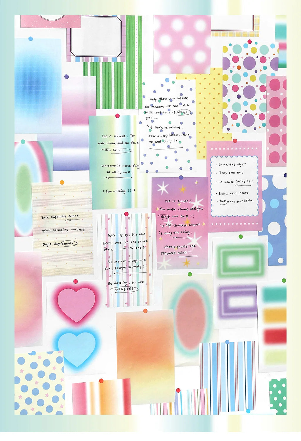 100sheets Ins Simple Color Lines Message Memo Notebook DIY Handmade Scrapbooking Material School Office Supplies