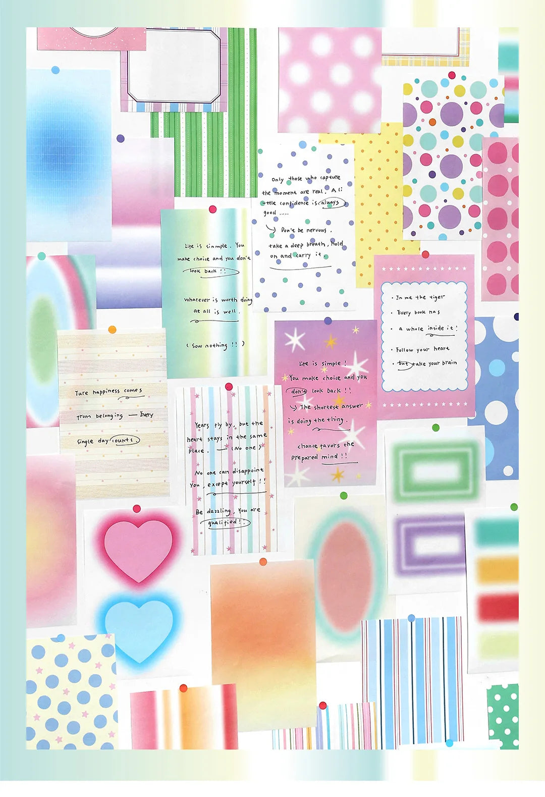 100sheets Ins Simple Color Lines Message Memo Notebook DIY Handmade Scrapbooking Material School Office Supplies