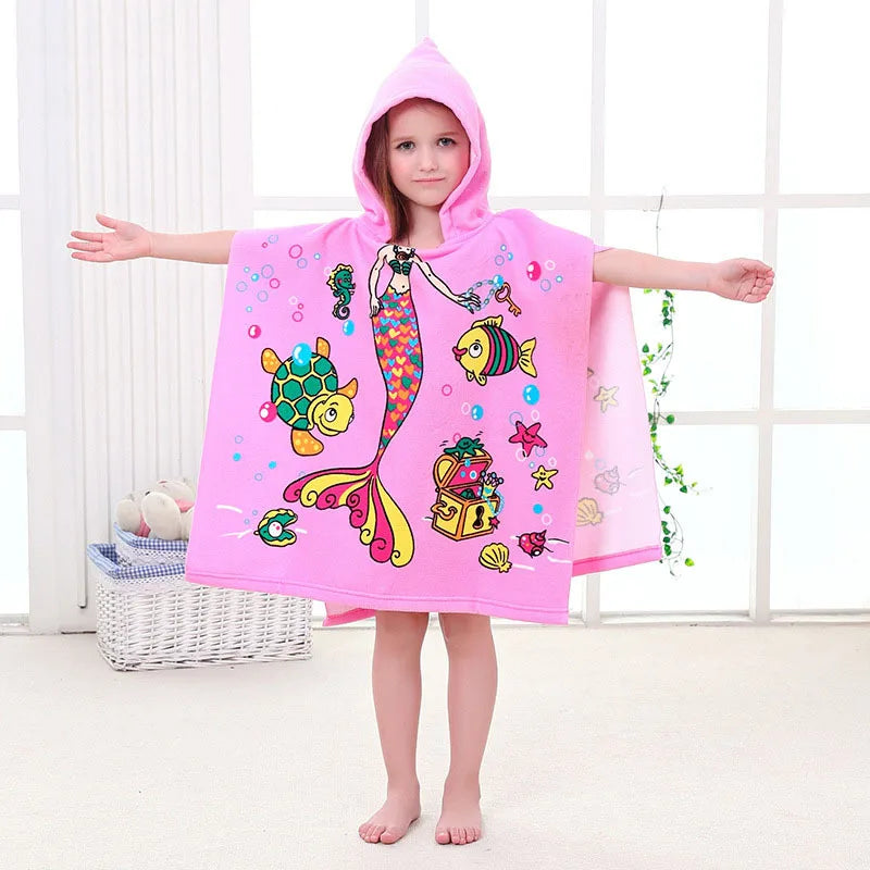 Unicorn Bathrobes for Children Baby Kids Cartoon Beach Towels Kids Bath Stuff Poncho Toddler Newborn Wrap Blanket Baby Bath Robe