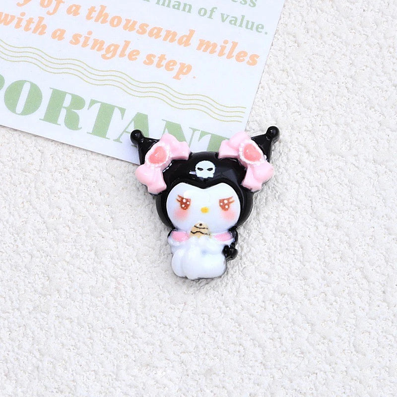 10 Pcs New Kawaii  Cartoon bow Anime Characters Resin Scrapbook Diy Jewelry Children Gift Hairpin Accessories A7