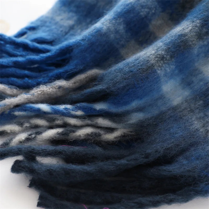 Korean Winter Imitation Cashmere Scarf Student Neck Thick Warm Shawl Men Women Popular Tassel Scarves Bufanda Blanket Thickening