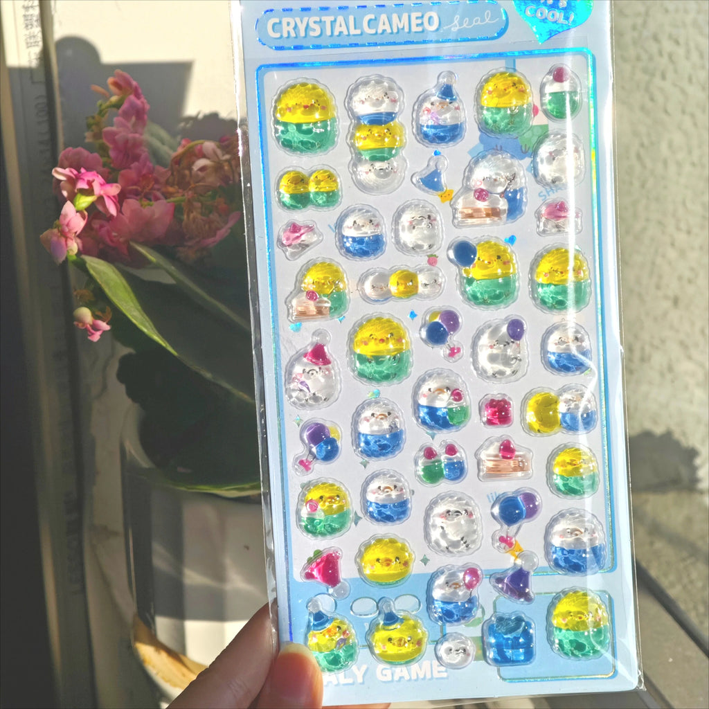 Kawaii Japanese Animal Sushi 3D Relief Drop Sticker for Scrapbooking Cute DIY Phone Case Decor Sticker School Stationery Supply